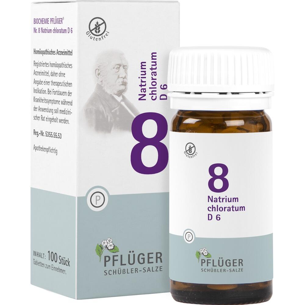 Eine Packung und Flasche mit hom&ouml;opathischen Tabletten von Pfl&uuml;ger, Nummer 8.