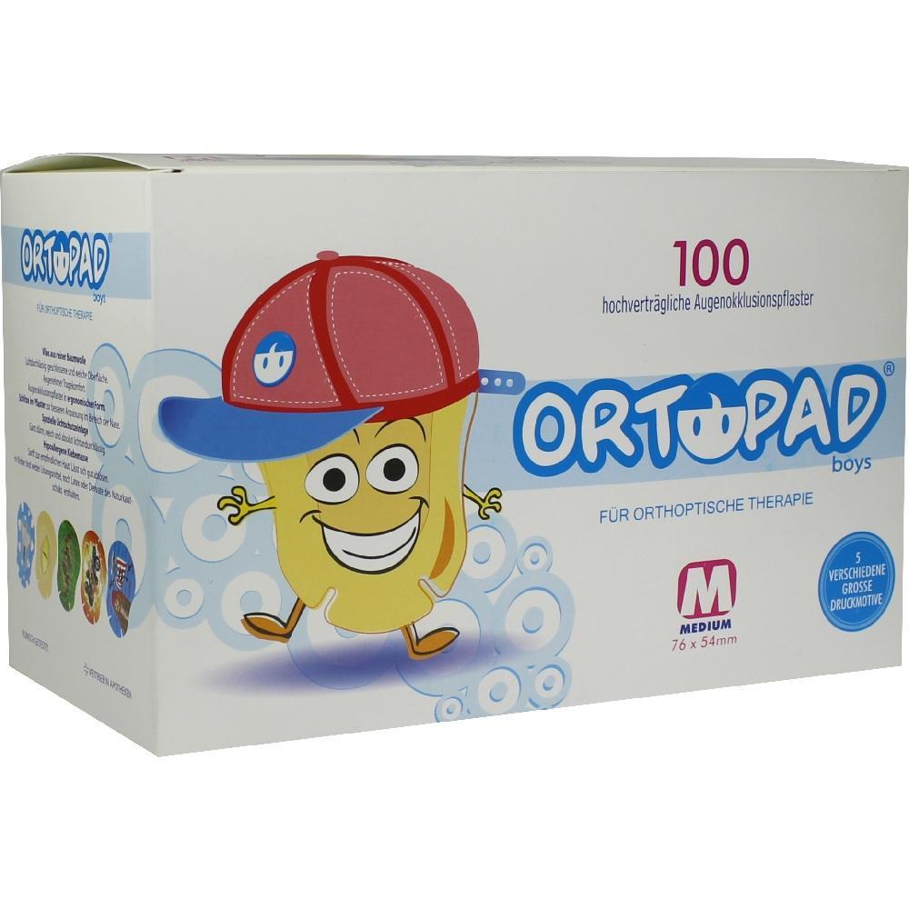 Eine bunte Verpackung von Ortoptisches Pflaster mit einem lachenden Gesicht darauf.