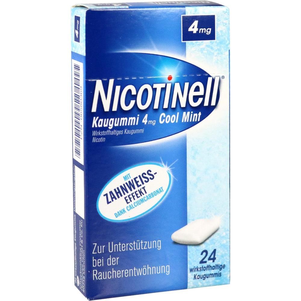 Packung Nicotinell Kaugummi mit Cool Mint f&uuml;r Raucherentw&ouml;hnung.