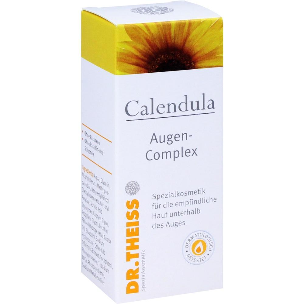 Eine wei&szlig;e Verpackung f&uuml;r ein Augenpflege-Produkt mit gelbem Blumenbild oben.