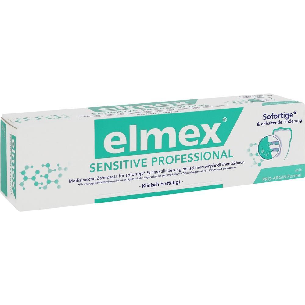 Eine Zahnpastatube von Elmex f&uuml;r empfindliche Z&auml;hne.