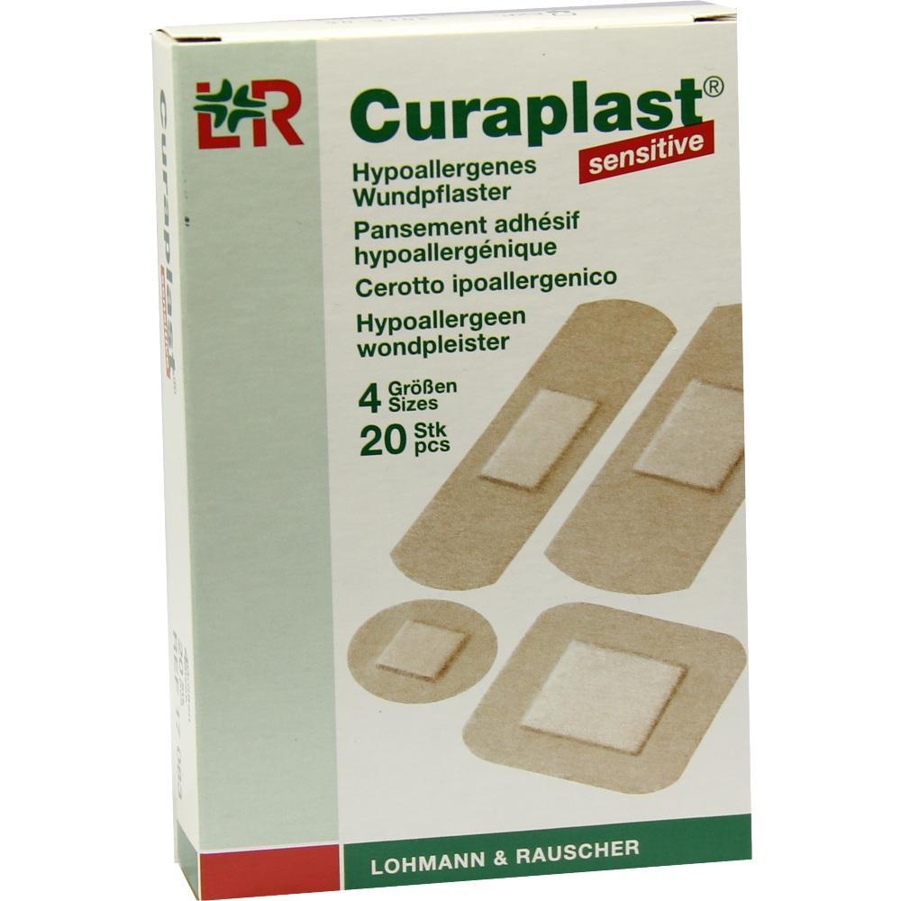 Die Verpackung zeigt hypoallergene Pflaster in verschiedenen Gr&ouml;&szlig;en.
