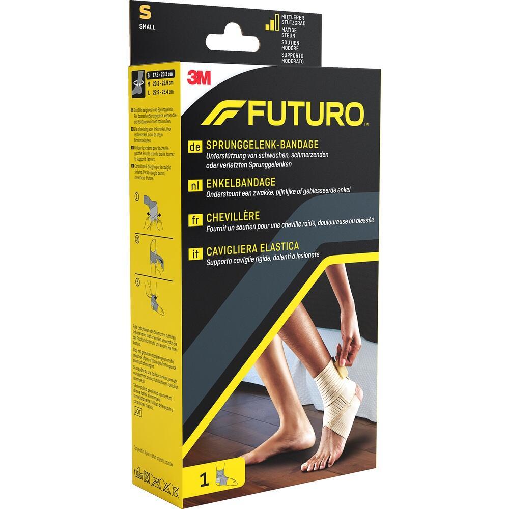 Eine gelbe Packung mit einer Sprunggelenk-Bandage von 3M FUTURO.