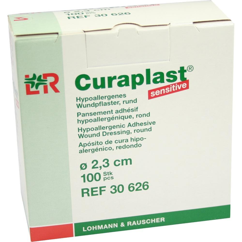 Gr&uuml;ne Packung mit hypoallergenen runden Pflastern der Gr&ouml;&szlig;e 2,3 cm.