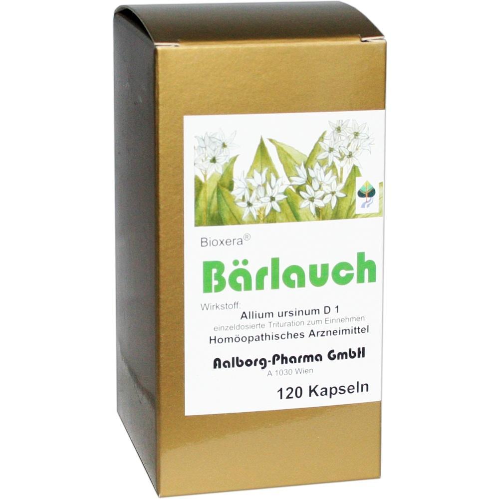 Goldene Packung mit gr&uuml;ner Aufschrift "B&auml;rlauch" und 120 Kapseln enthalten.
