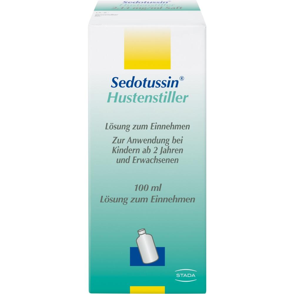 Verpackung von Sedotussin Hustenstiller, einer L&ouml;sung zum Einnehmen f&uuml;r Kinder und Erwachsene.