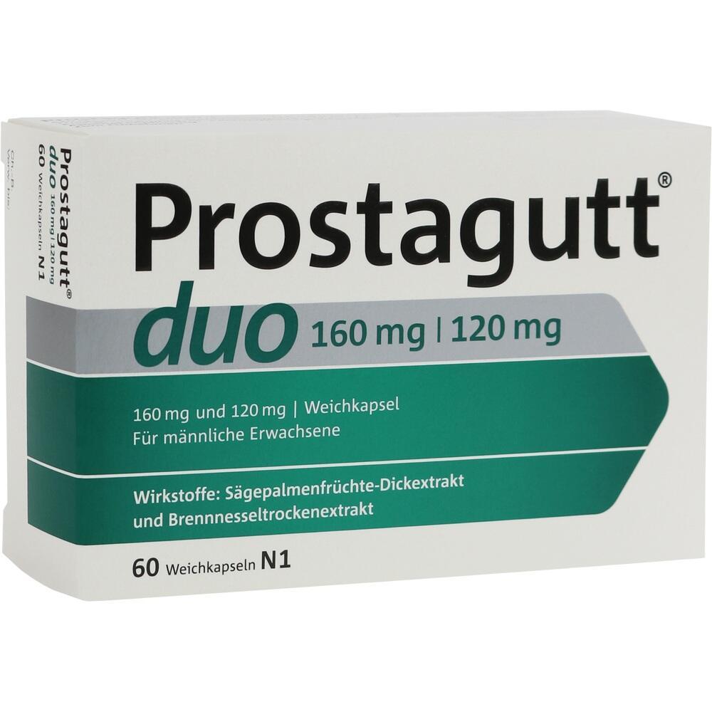 Eine Packung mit dem Medikament Prostagut duo in Kapseln f&uuml;r M&auml;nner.