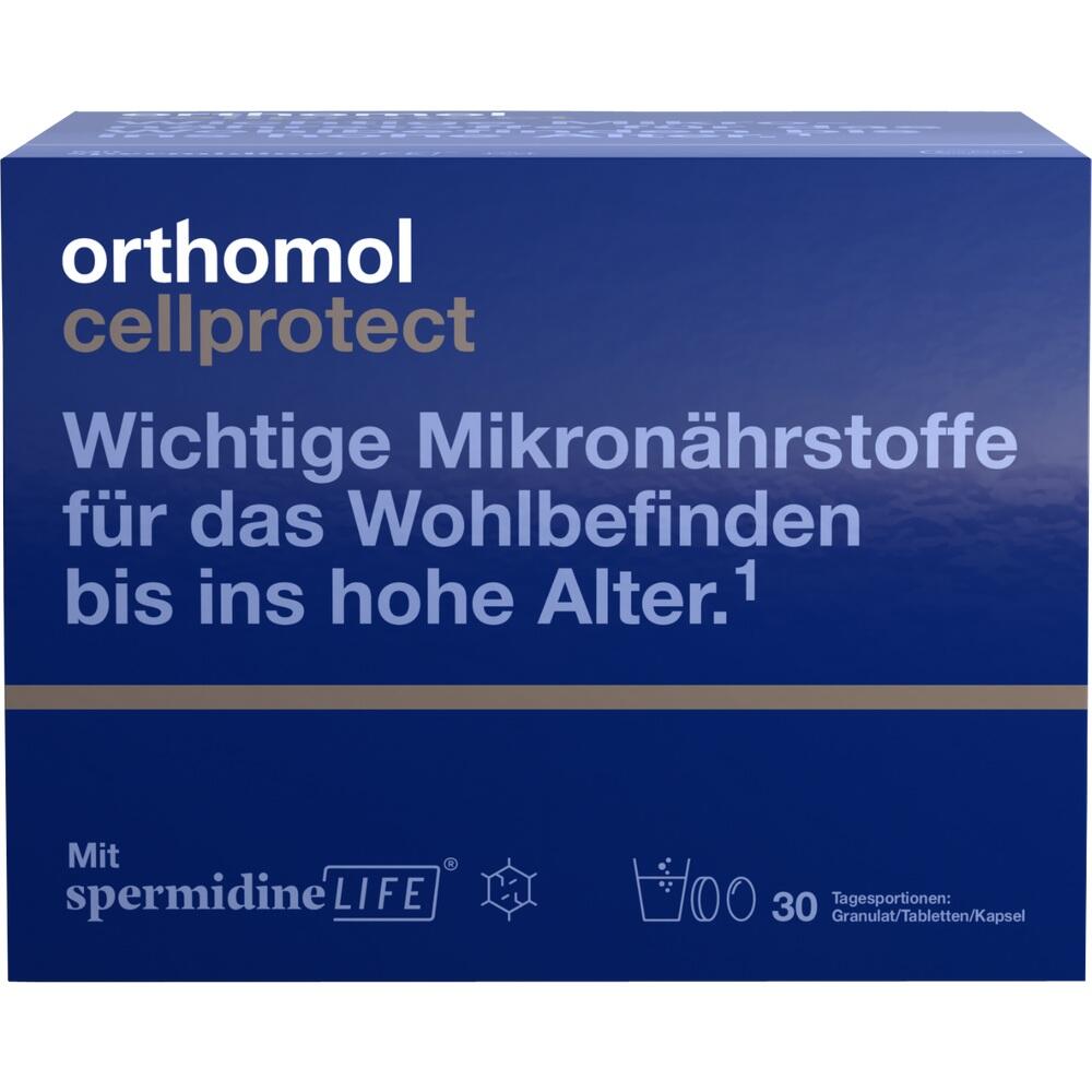 Eine blaue Verpackung mit Aufschrift &uuml;ber Mikron&auml;hrstoffe f&uuml;r das Wohlbefinden im Alter.